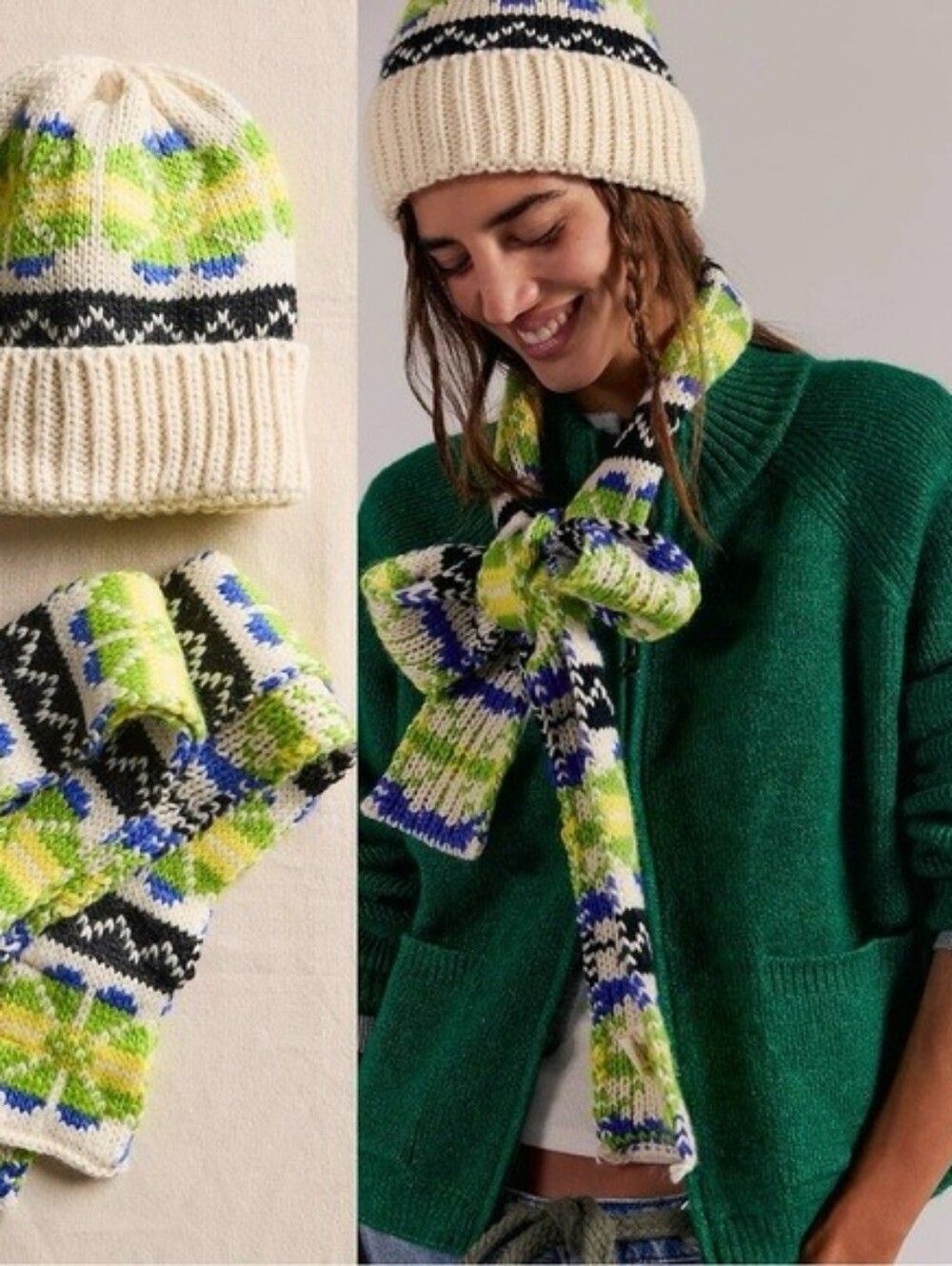 FP Northern Lights Fair Isle Hat And Scarf